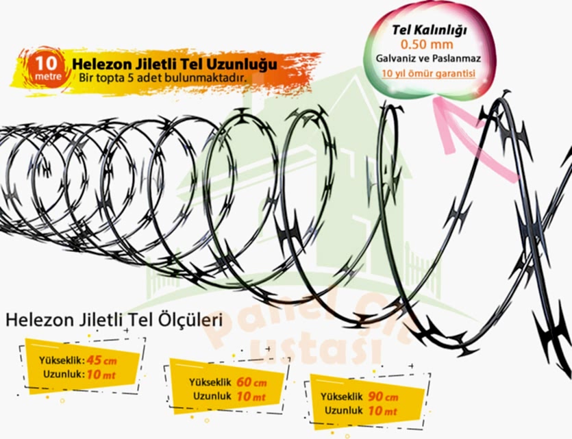 Helezon Jiletli Tel Özellikleri